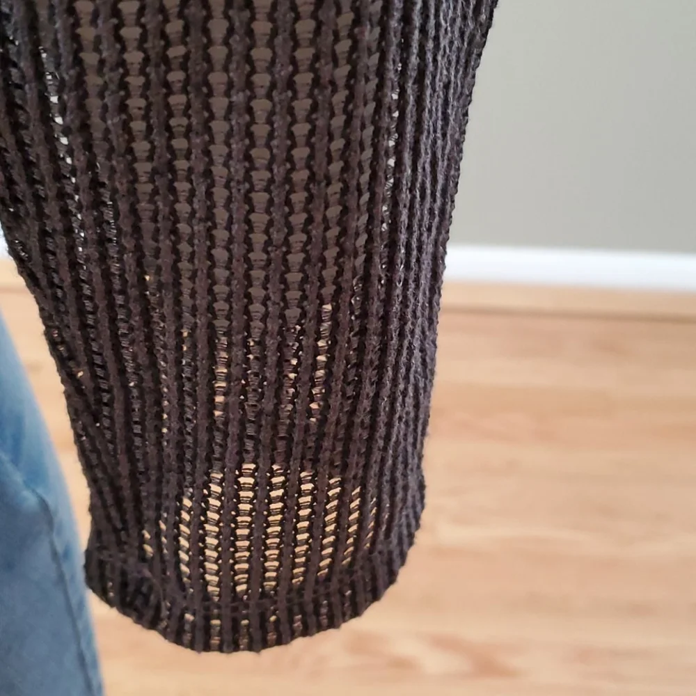 Zara sheer textured long sleeve top